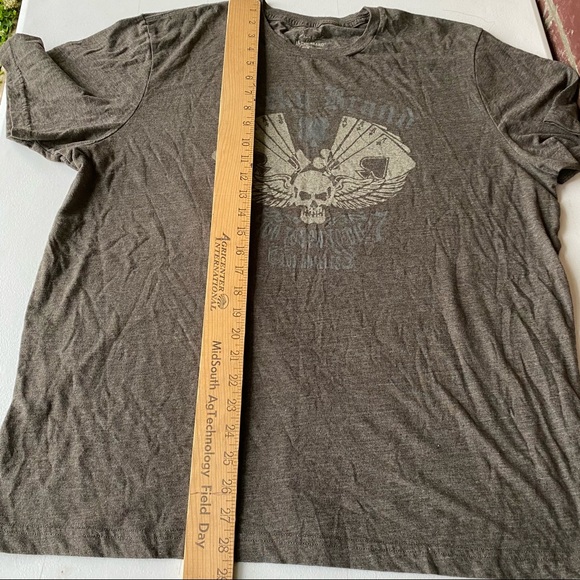 Lucky Brand Men XXL Skull & Card Gray T Shirt - Picture 5 of 5